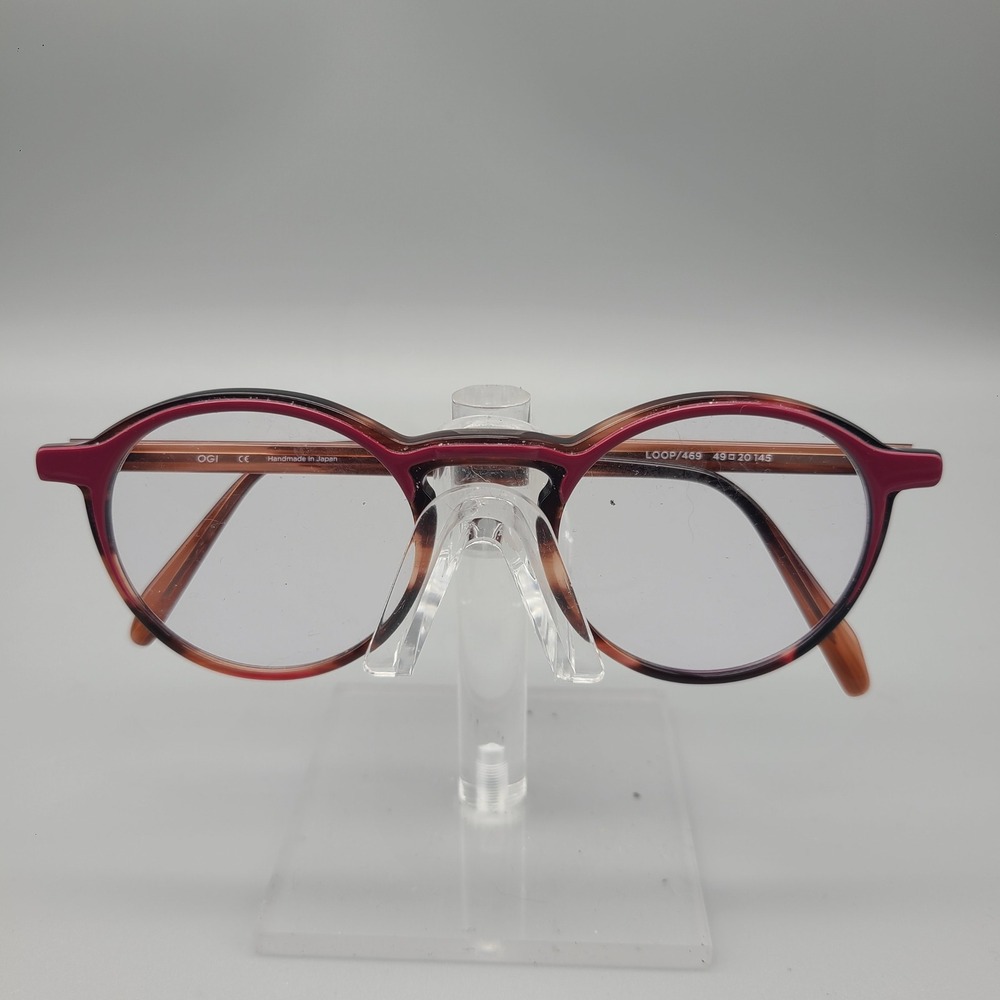 OGI Eyewear Loop 469 Round Tortoise Burgundy Brown Eyeglass Frames 49-20-145